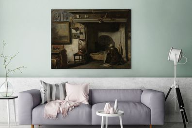 Leinwandbilder - 120x90 cm - Das Atelier von Pieter Frederik van Os, einem Maler aus