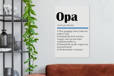 Leinwandbilder - 60x90 cm - Zitate - Opa Bedeutung - Sprichwörter - Wörterbuch