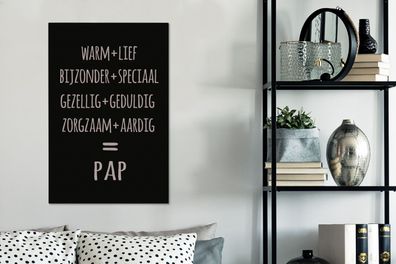 Leinwandbilder - 40x60 cm - Zitate - Vater Definition - Sprichwörter - Vater