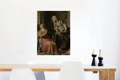 Glasbilder - 60x80 cm - Tobit und Anna mit der Ziege - Rembrandt van Rijn