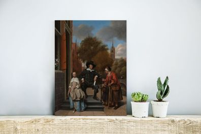 Glasbilder - 30x40 cm - Der Bürgermeister von Delft und seine Tochter - Gemälde von J