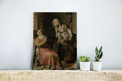 Glasbilder - 30x40 cm - Tobit und Anna mit der Ziege - Rembrandt van Rijn