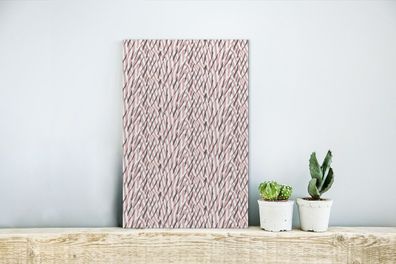 Glasbilder - 20x30 cm - Druck - Zebra - Rosa - Grau (Gr. 20x30 cm)