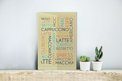 Glasbilder - 20x30 cm - Zitate - Kaffee - Sprichwörter - Cappuccino, Espresso, Latte