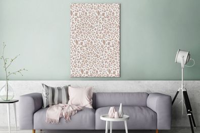 Leinwandbilder - 90x140 cm - Druck - Safari - Weiß - Rosa (Gr. 90x140 cm)
