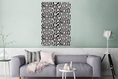 Glasbilder - 80x120 cm - Druck - Safari - Rosa - Zebra (Gr. 80x120 cm)