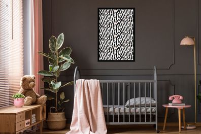 Poster - 60x90 cm - Druck - Safari - Rosa - Zebra (Gr. 60x90 cm)