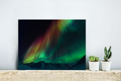 Glasbilder - 40x30 cm - Regenbogen - Aurora - Sternenhimmel (Gr. 40x30 cm)