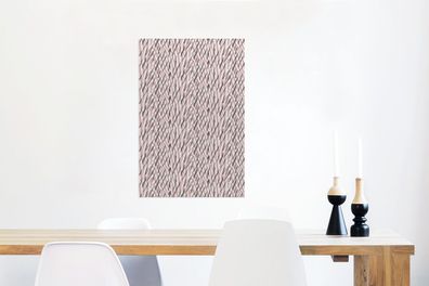 Glasbilder - 60x90 cm - Druck - Zebra - Rosa - Grau (Gr. 60x90 cm)