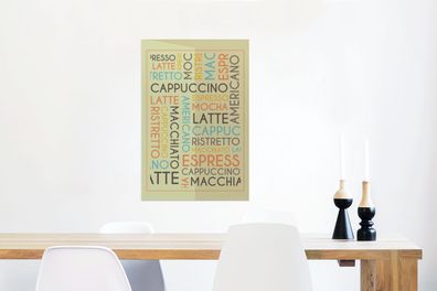 Glasbilder - 40x60 cm - Zitate - Kaffee - Sprichwörter - Cappuccino, Espresso, Latte