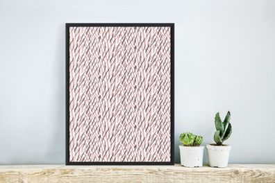 Poster - 20x30 cm - Druck - Zebra - Rosa - Grau (Gr. 20x30 cm)