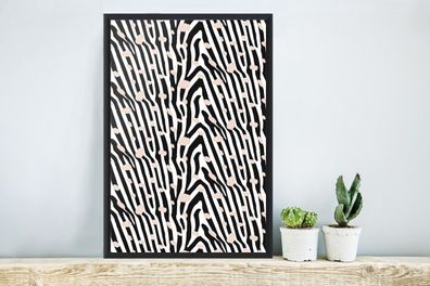Poster - 40x60 cm - Druck - Safari - Rosa - Zebra (Gr. 40x60 cm)