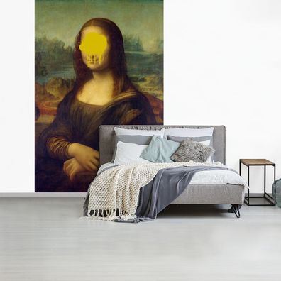 Fototapete - 155x240 cm - Mona Lisa - Leonardo da Vinci - Gelb (Gr. 155x240 cm)