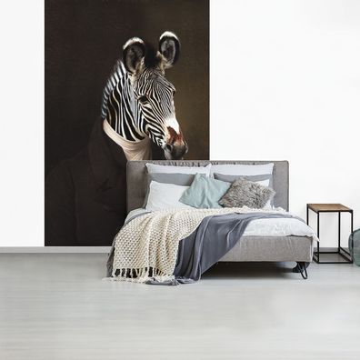 Fototapete - 155x240 cm - Alte Meister - Ölfarbe - Zebra (Gr. 155x240 cm)