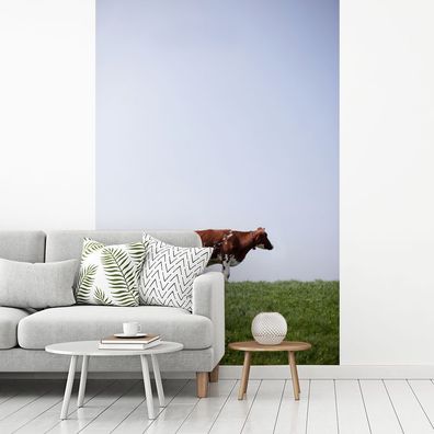 Fototapete - 180x280 cm - Kuh - Deich - Friesisch (Gr. 180x280 cm)