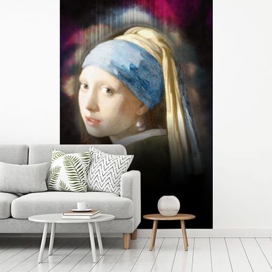 Fototapete - 195x300 cm - Mädchen mit Perlenohrring - Johannes Vermeer - Ölgemälde