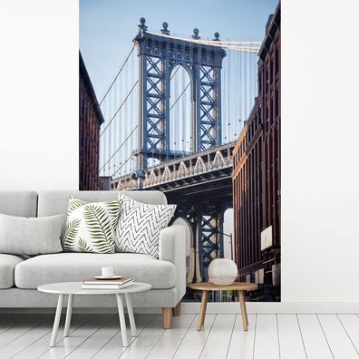 Fototapete - 155x240 cm - Manhattan Bridge aus der Ferne (Gr. 155x240 cm)