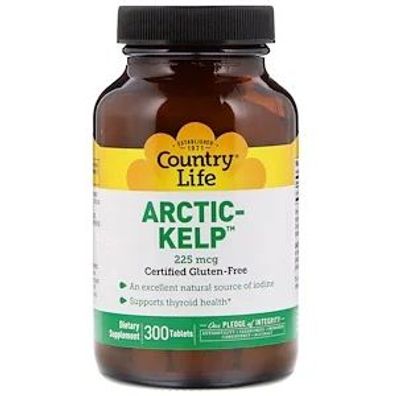 Country Life, Arktischer Seetang, 225 mcg, 300 Tabletten