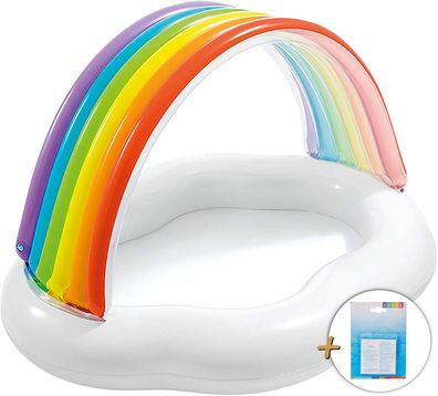 INTEX 57141NP - Baby Pool Rainbow Cloud (142x119x84cm) + extra Reparaturflicken