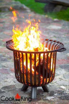 Feuerschale CookKing "Verona" Feuerkorb Feuerstelle aus Stahl Handmade Höhe 55 c
