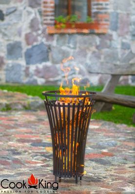 Feuerschale CookKing "Flame" Feuerkorb Feuerstelle aus Stahl Handmade Höhe 76 cm