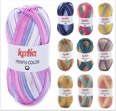 100g Katia Menfis Colormit Farbverlauf zum Stricken Häkeln GP 69,50€/ kg