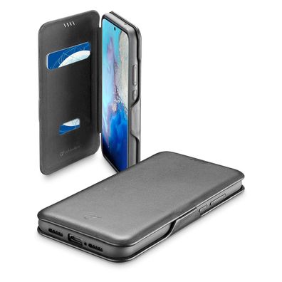 Cellularline Schutz Tasche für Samsung Galaxy S20 Schwarz, Book Case mit Fach