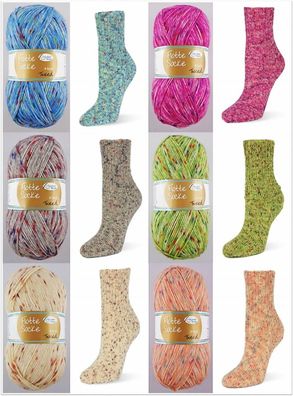 100g Flotte Socke Tweed 4-fach Strumpfgarn Sockenwolle stricken GP 64,90€/1kg