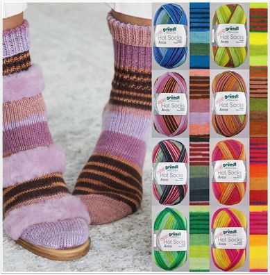 100g Gründl Hot Socks Arco 4-fach Sockenwolle zum stricken häkeln GP 69,90€/1kg