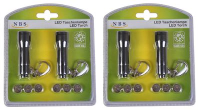 4er-Set LED Taschenlampe Handlampe Schlüsselanhänger Flashlight Leuchte klein