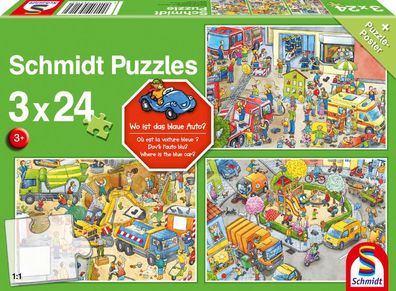 Schmidt Spiele Kinderpuzzle Wo ist das blaue Auto? je 24 Teile 27.5 x 19.1 cm