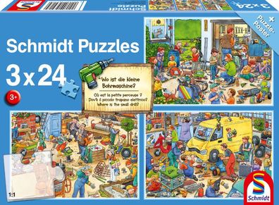 Schmidt Spiele Kinderpuzzle Wo ist die Bohrmaschine? je 24 Teile 26.3 x 17.8 cm