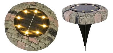 LED Solarleuchte Steinoptik warmweiß Gartenleuchte Leuchtstein Gartendekoration