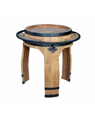 Holztisch Kaffeetisch aus Eichen Weinfass Haus Bar Garten Holz Deko Möbel Tisch