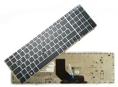 HP EliteBook 8560P 8560 P Serie Notebook Tastatur DE silber Rahmen NEU