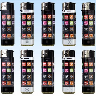 2 x 5 Elektronik Feuerzeuge Handy Elektronik Feuerzeug Smartphone nachfüllbar