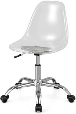 Acryl Bürostuhl ohne Armlehnen, Schreibtischstuhl höhenverstellbar und 360° drehbar