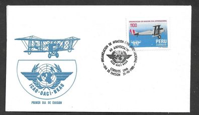 FDC Peru 40 Jahre Internationale Organisation für Zivilluftfahrt 31.10.1985