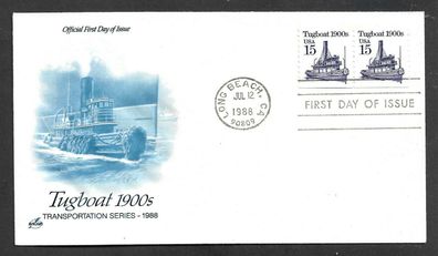 FDC USA Freimarke Fahrzeuge Tugboat 12.7.1988