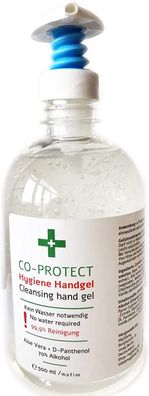 Desinfektion Co-Protect pflegendes Hygiene-Handgel Spray Spender Aloe Vera 500ml