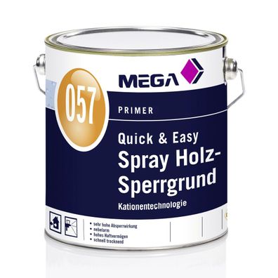 MEGA 057 Quick & Easy Spray Holz-Sperrgrund 2,5 Liter weiß