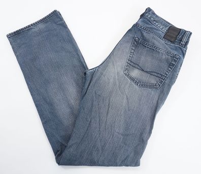 HUGO BOSS Herren Jeans Hose W33 L36 33/36 blau stonewashed gerade used F2057