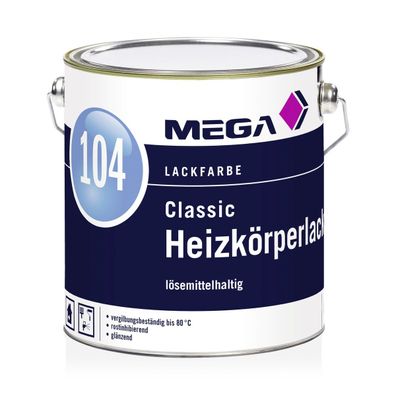 MEGA 104 Classic Heizkörperlack 2,5 Liter weiß