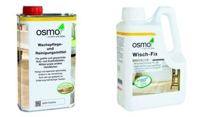 OSMO im Set Wachspflege & Reinigungsmittel + Wisch-Fix je 1 Liter Spar-Set
