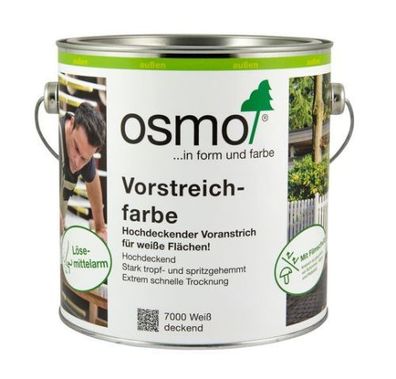 OSMO Vorstreichfarbe 7000 Weiß deckend 2,5 Liter Holzanstrich Erstanstrich