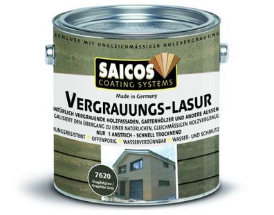 SAICOS Vergrauungs-Lasur, Holzschutzlasur, Holzlasur, div. Farben und Größen