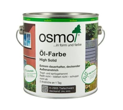 OSMO Öl-Farbe Holzfarbe deckender Außenanstrich Biozid diverse Farben 2,5 Liter