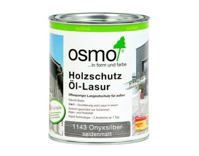 OSMO Holzschutz Öl Lasur Effekt 1143 Onyxsilber 0,75 L - 2,5 L