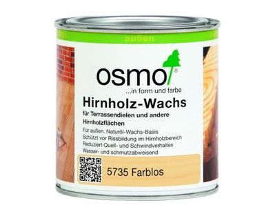 OSMO Hirnholz-Wachs 5735 Farblos seidenmatt 0,375 Liter Versiegelung Hirnholz