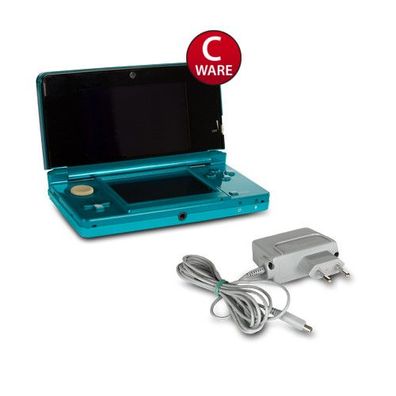 Nintendo 3DS Konsole in Aqua Blau / Blue + Ladekabel #3C
